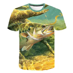 Camiseta con estampado de peces en 3D para hombre, camiseta divertida de peces de carpa para hombre, camisetas de manga corta de gran tamaño para hombre y mujer