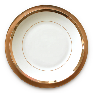 Juego de platos de cerámica para restaurante, vajilla de porcelana blanca y dorada, porcelana china de hueso - Product Image 2