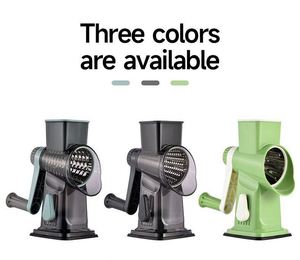 Rotary Cheese Grater with Handle Handheld <b>Vegetable</b> Slicer 3 Changeable Blades <b>for</b> Cheese Potato Kitchen <b>Vegetable</b> Shredder - Product Image 3