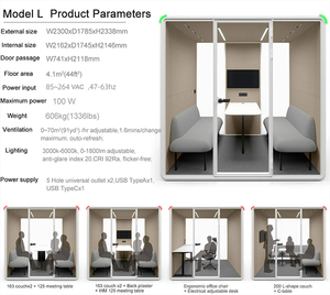 Cabina Insonorizzata per Interni, Spazio di Lavoro Mobile, Ufficio Pod, Pod per Riunioni, Cabina Telefonica per Studio in Vendita - Product Image 3