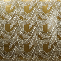 Papier peint autocollant imperméable à l'eau en feuilles tropicales dorées, décoration murale autocollante pour salon, cuisine, maison