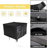 Housse de cheminée extérieure imperméable toutes saisons 28 pouces Boucles coupe-vent Cordon carré Propane Fire Pit Cover