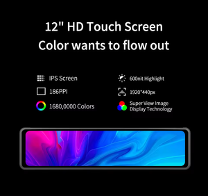 Caméra de tableau de bord de voiture à double caméra 4K+1080P de 11,26 pouces, rétroviseur tactile, caméra de tableau de bord, CarPlay sans fil, <span class=keywords><strong>Android</strong></span>, GPS, WIFI, Karadar V18 - Product Image 3