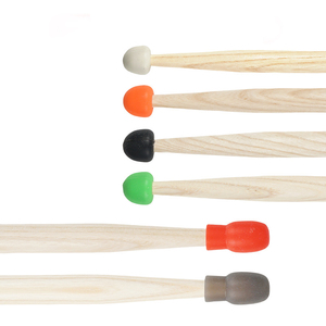 Par 2PCs Pack Drumstick Practice Tip Protectores silenciosos de silicona Accesorio para instrumentos musicales - Product Image 1