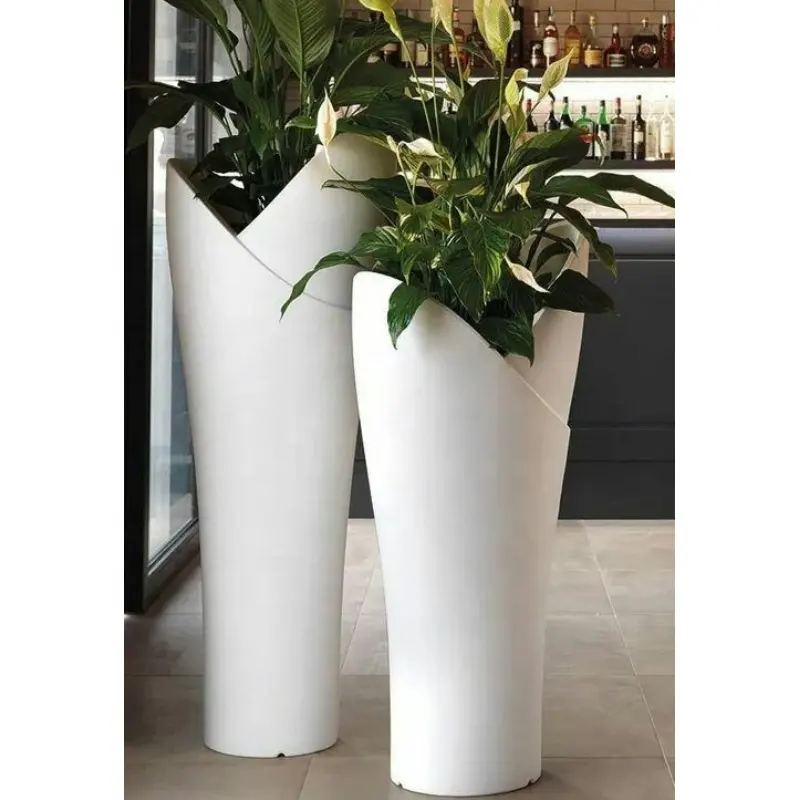 Nordic Pot Bunga Kreatif Modern Taman Vas Pot Indoor Luar Ruangan Fiberglass Tanaman Pot Planter