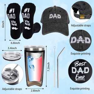 Coffret Cadeau Luxe Coloré Fête des Pères – Gobelet en Acier Inoxydable, Casquette de Baseball, Porte-clés – Cadeau d'Anniversaire Personnalisé pour Homme, pour Papa - Product Image 2