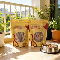 Sachet alimentaire personnalisé de qualité alimentaire pour animaux de compagnie avec fenêtre transparente
