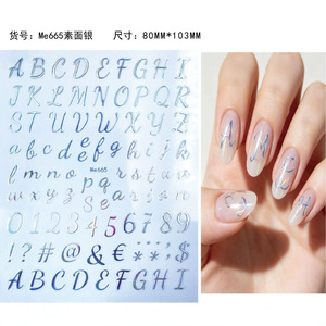 Juego de pegatinas para <span class=keywords><strong>uñas</strong></span> con letras del alfabeto, mayúsculas y minúsculas, autoadhesivas, coloridas, en inglés, suministros de arte para manicura DIY - Product Image 2