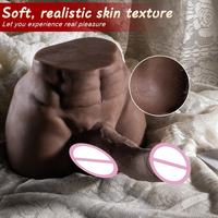 Poupée sexuelle réaliste à mi-corps avec un énorme pénis artificiel, vibrateur rose rechargeable par USB et étanche, jouet de masturbation féminine