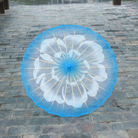 8K fleurs de jasmin ouvert danse scène accessoire classique Style chinois propulser parapluie pour Festival du printemps Gala Performances Dai Style