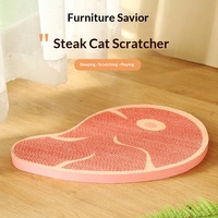 Rascador para Gatos de Cartón con Forma de Bistec, Logotipo Personalizado OEM, Patrón Corrugado Personalizado para Marca de Mascotas, Suministro al por Mayor