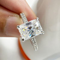 Bague de Fiançailles Éclatante 2.0CT 1.0CT Moissanite VVS pour Femme, Bijou en Argent Sterling 925 Certifié GRA, Diamant Taille Ovale