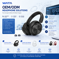 WATA – Casque sans fil haut de gamme 2026, personnalisable (ODM/OEM) avec ANC, ENC, supra-auriculaire, super basses puissantes et stéréo