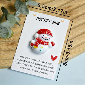 Tarjeta de abrazo de bolsillo de Navidad con dijes de resina regalos de recuerdo decoración cómoda de larga distancia recordatorio de <span class=keywords><strong>amistad</strong></span> con tarjeta de mensaje - Product Image 2