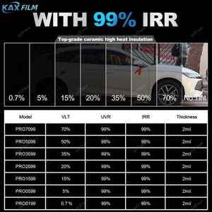 <span class=keywords><strong>Film</strong></span> teinté céramique nano Pro 01% VLT 60 po x 100 pi 2 plis, haute réjection de <span class=keywords><strong>chaleur</strong></span>, <span class=keywords><strong>film</strong></span> de confidentialité pour vitres de voiture, 99% IRR, facile à poser soi-même - Product Image 3