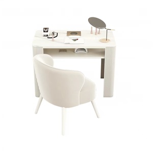 Modern <b>Light</b> Luxury Wood Nail Art Table Marble Tops Vacuum Cleaner <b>Socket</b> Chair Multifunctional Salon Furniture for Hospital - Product Image 3