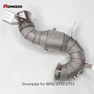 Exhaust Pipes for Mercedes-Benz 2019 GT50/GT53 E53 3.0T SS304 Exhaust Straight Downpipe With Heat Shield - Product Image 5