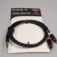 Cable de Audio Estéreo AUX Macho de 3.5mm a 2RCA con Revestimiento de Cobre para Teléfonos, Tabletas, Altavoces, Amplificadores y Automóviles