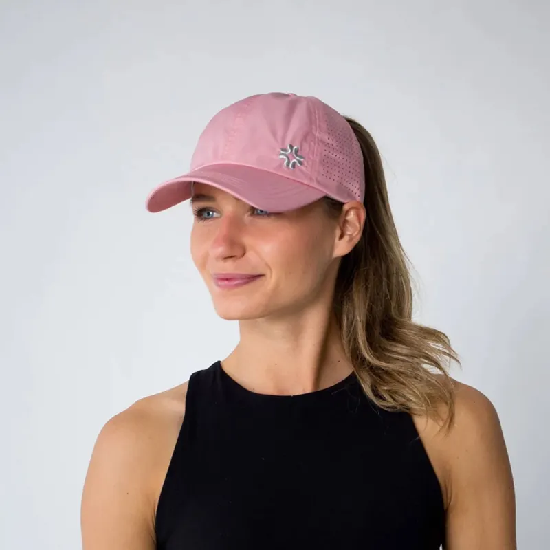 High Quality Female Custom 6 Panel Mesh Cap With Printing Custom Logo Ponytail Mesh Trucker Hat For Women