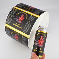 Étiquettes personnalisées en vinyle imperméable de luxe pour bouteilles d'huile capillaire, autocollants dorés pour emballages de produits capillaires