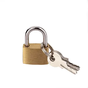 20毫米迷你小2钥匙门钥匙锁行李箱邮箱安全手动锁黄铜挂锁带主钥匙