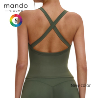 Camiseta Deportiva con Sujetador Incorporado para Mujer, Tirantes Cruzados en la Espalda, Ajustada, Nuevos Colores Retro para Yoga, Gimnasio y Fitness