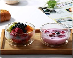 Best Selling Hand Made Borosilicate Clear <b>Double</b> <b>Wall</b> <b>Glass</b> Bowl Salad Bowl Kitchen Utensils - Product Image 4