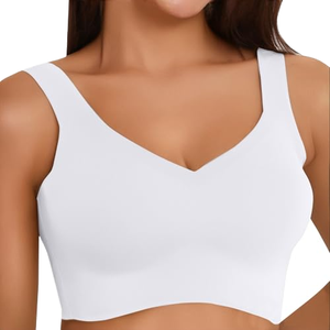 Soutien-gorge de sport sexy pour femme avec bretelles croisées, léger, respirant, maintien élevé, en tissu brossé, crop top de fitness - Product Image 1