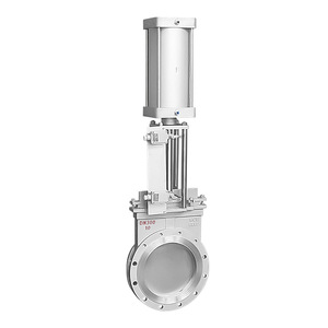 Vanne à opercule pneumatique PZ673H en acier inoxydable 304 avec insert de joint rigide, raccord à bride, certifiée CE - Product Image 1