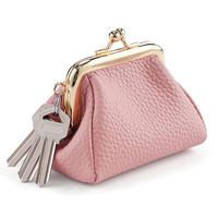 Usine en cuir véritable Mini femme mode changement portefeuilles pochette porte-monnaie