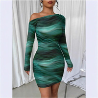Robe midi moulante asymétrique à col froncé, taille haute, sexy et décontractée, pour femme, style été, qualité supérieure, inspiration européenne et américaine