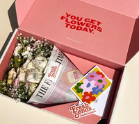 Boîte à fleurs personnalisée avec logo imprimé, boîte cadeau florale de luxe en carton ondulé recyclable, impression recto-verso, boîte d'emballage
