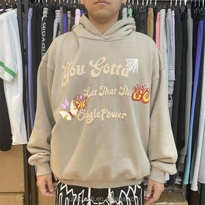 Chine Vente en gros Sweat à capuche épais en coton bouffant personnalisé Sweat à capuche surdimensionné 500gsm en éponge française pour hommes - Product Image 2