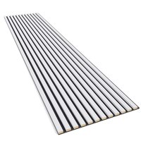 600*2400mm blanc PVC 3 côtés couvrant la latte MDF avec panneau mural en bois de mousse acoustique noire pour la décoration intérieure
