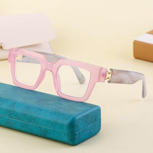 Montures de lunettes carrées KJ-2398 en PC et métal, monture complète unisexe, tendance mode, lunettes optiques à double usage - Product Image 2