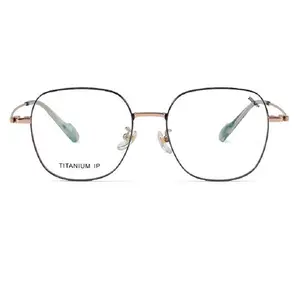高品质批发醋酸钛复古光学眼镜架眼镜复古椭圆透明镜片眼镜架