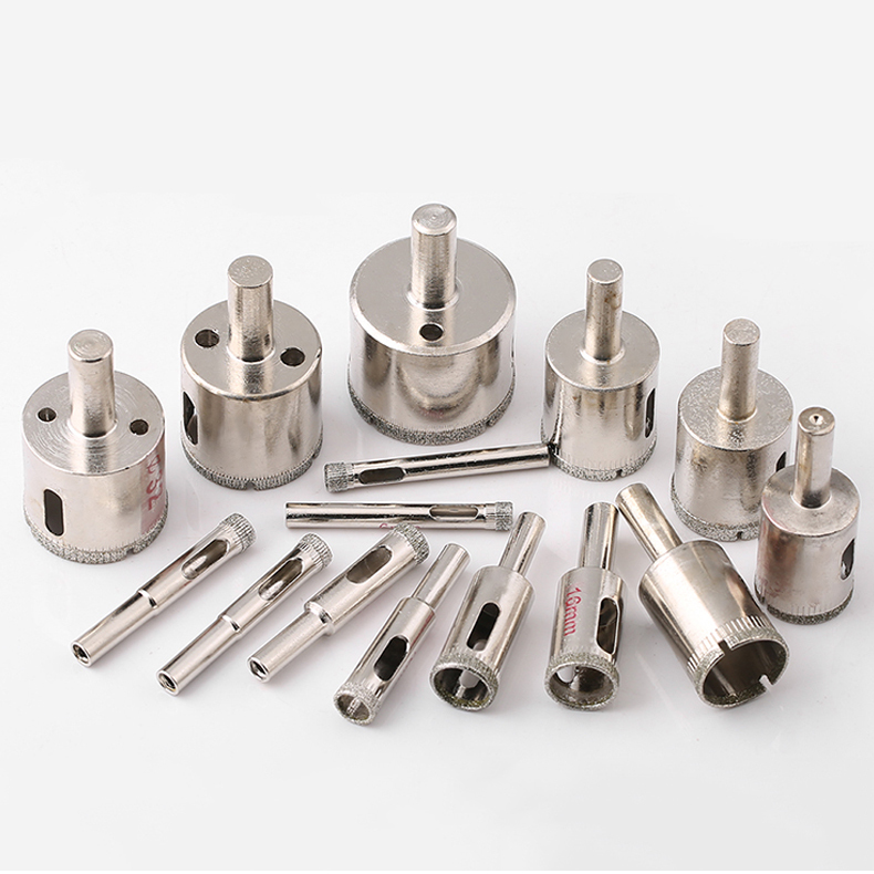 Высококачественная Алмазная коронка с прямым хвостовиком, коронка с покрытием, коронка с гальваническим покрытием для плитки, мрамора, стекла, керамики