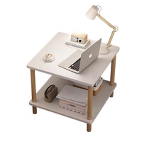 Table basse rectangulaire moderne en bois blanc pour salon, table d'appoint de chevet, prix usine abordable