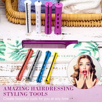 Ensemble de tiges de permanente pour cheveux, 60 pièces, tiges en plastique multicolores à vague froide, rouleaux à friser avec peigne à queue de Rat