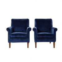 Fauteuils d'appoint durables de style Mid-Century avec dossier solide et revêtement en tissu, pour salon, chambre à coucher, coin lecture, meubles de maison