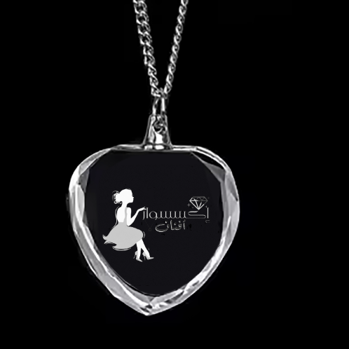 35MM Custom Photo Heart Shape Wedding Gift Crystal Glass Necklace Laser Engraving Products Engraving Necklace Blanks