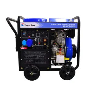 High quality Single phase 5kw air cooled silent type diesel welder & generator