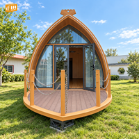 Cabane capsule préfabriquée en forme de A pour un projet hôtelier de glamping de luxe, tourisme écologique, location modulaire pour vacances