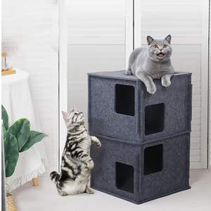 Peekaboo <span class=keywords><strong>บ้าน</strong></span>แมวบ้า<span class=keywords><strong>น</strong></span>ทรงสี่เหลี่ยมถ้ำที่ซ่อ<span class=keywords><strong>น</strong></span>ของแมวทนทา<span class=keywords><strong>น</strong></span>ถอดออกได้รู้สึกว่าอุโมงค์แมวบ้านสำหรับในร่ม - Product Image 2