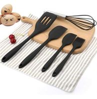 Accessoires de cuisine et de maison en silicone OEM/ODM, 5 pièces, ustensiles de cuisine en silicone résistant à la chaleur, ensemble de spatules de cuisine bon marché
