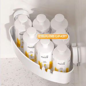 Vacuum Suction Cup <b>Corner</b> Triangle Shower Rack Basket Plastic Home Drain Multifunctional <b>Storage</b> Rack for <b>Bathroom</b> - Product Image 5