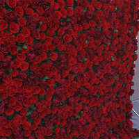 Mur de fleurs artificielles en soie rouge bordeaux L-102 pour décoration de mariage – Prix abordable