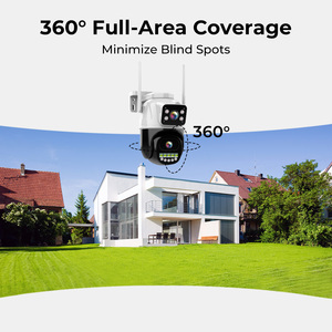 Caméra de sécurité extérieure à double objectif 2K, une caméra deux vues, 360° °   Caméra PTZ avec projecteur, vision nocturne couleur, suivi automatique des personnes par IA - Product Image 2