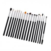 Lot de 20 pinceaux de maquillage professionnels pour yeux, sourcils, eyeliner, avec manche en bois et poils synthétiques, pour le visage, le correcteur, le gloss et le mascara