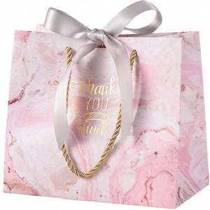 Sac en papier de carton enduit de style luxe personnalisé de haute qualité avec poignées ruban recyclé à emporter pour supermarché - Product Image 5